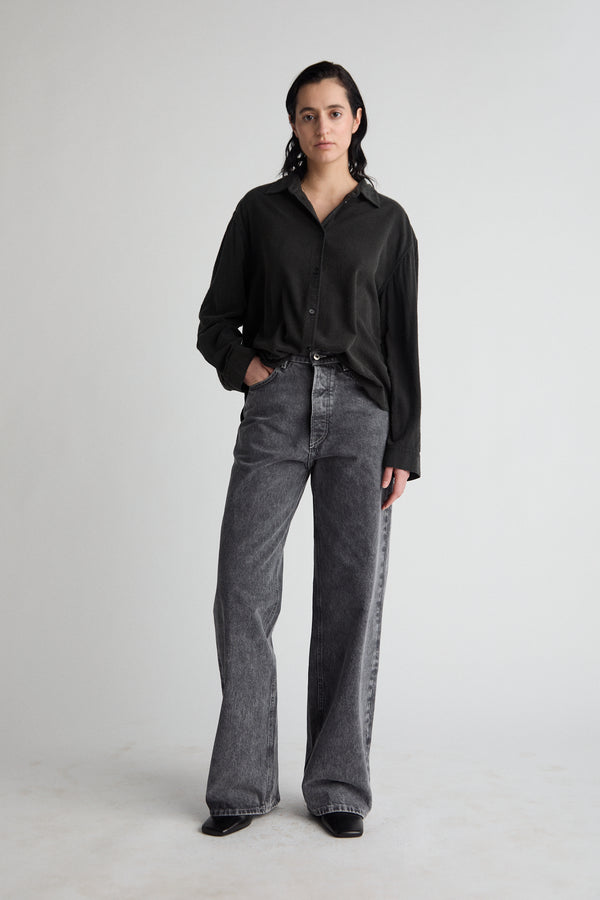 Tiki Black Noil Silk