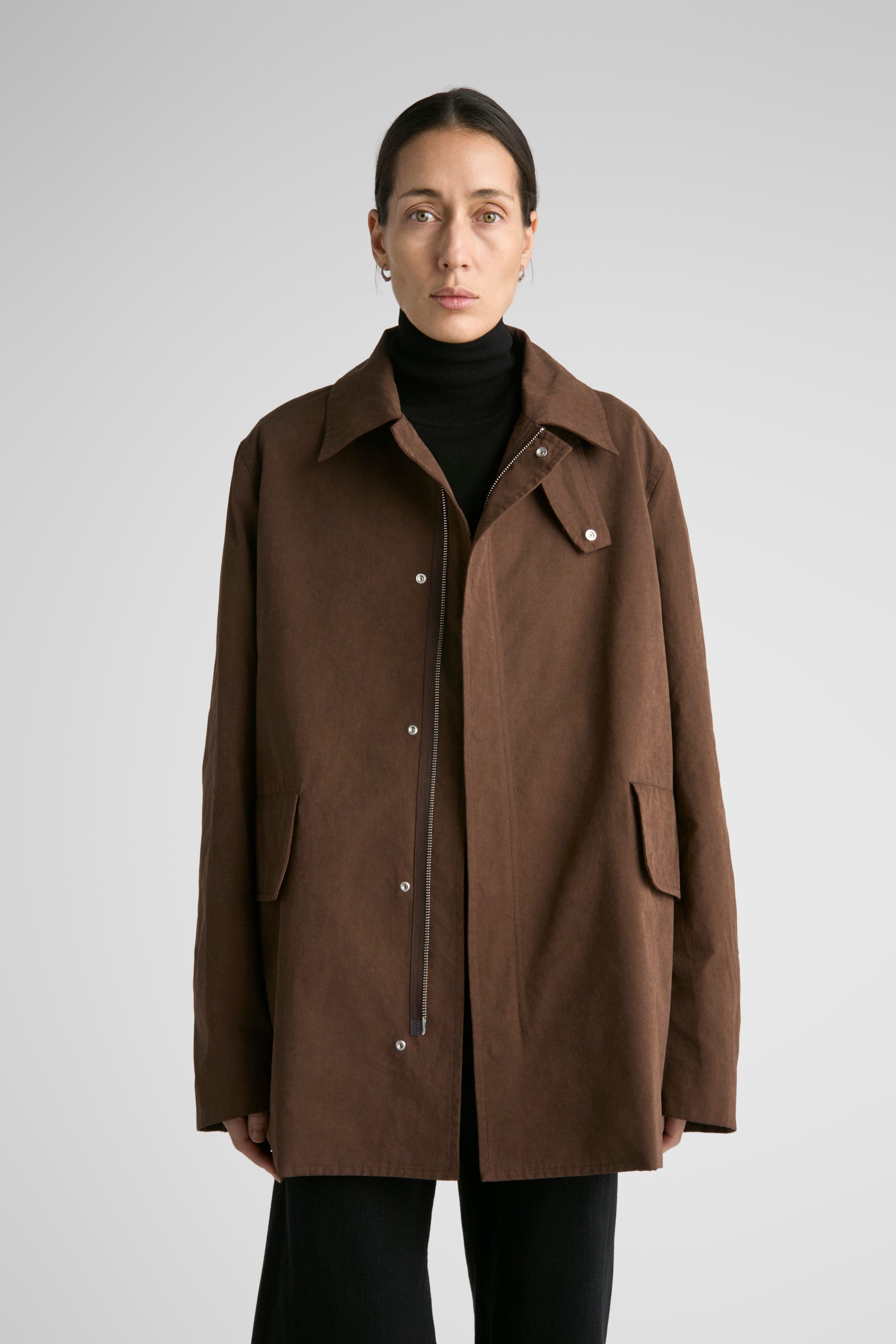 Eaphi waist rope slit jacket brown Brown Straps Blouse – Yeilda