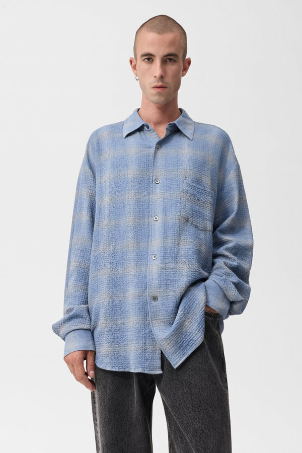 Deliberate Blue Grunge Check