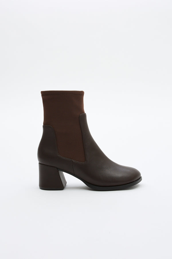 Kora Leather Sock Boot Umber