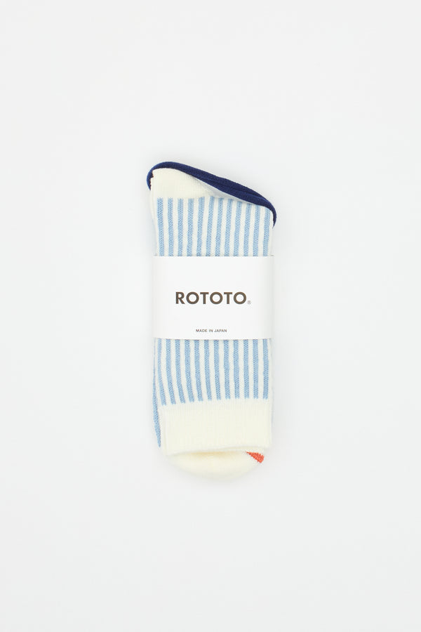 Vertical Stripe Socks Blue