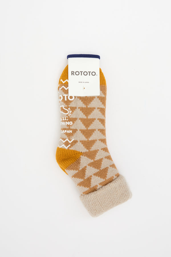 Comfy Room Socks Sankaku Beige/Gold